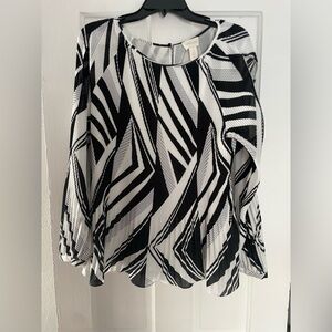 Chico's Black and White Striped Blouse